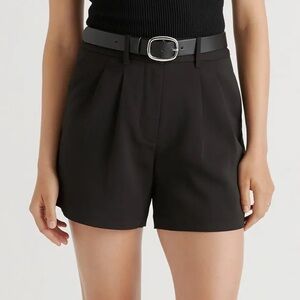 Quince Stretch Crepe Pleated Shorts in Black - Worn Once!